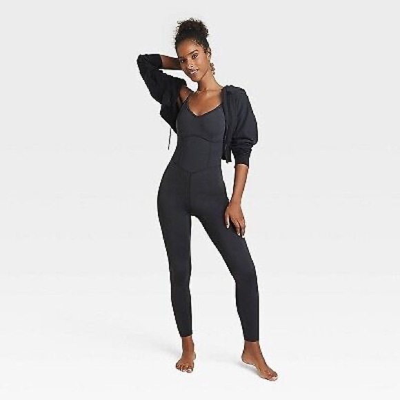 JoyLab Black Corset Jumpsuit in Size Large - Picture 2 of 9